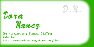 dora mancz business card